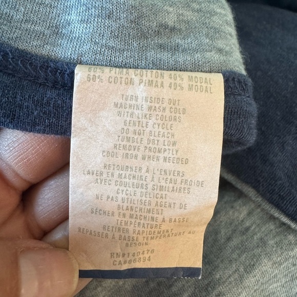 FAHERTY cloud reversible crew shirt in medium M grey heather / navy cream - Picture 10 of 17